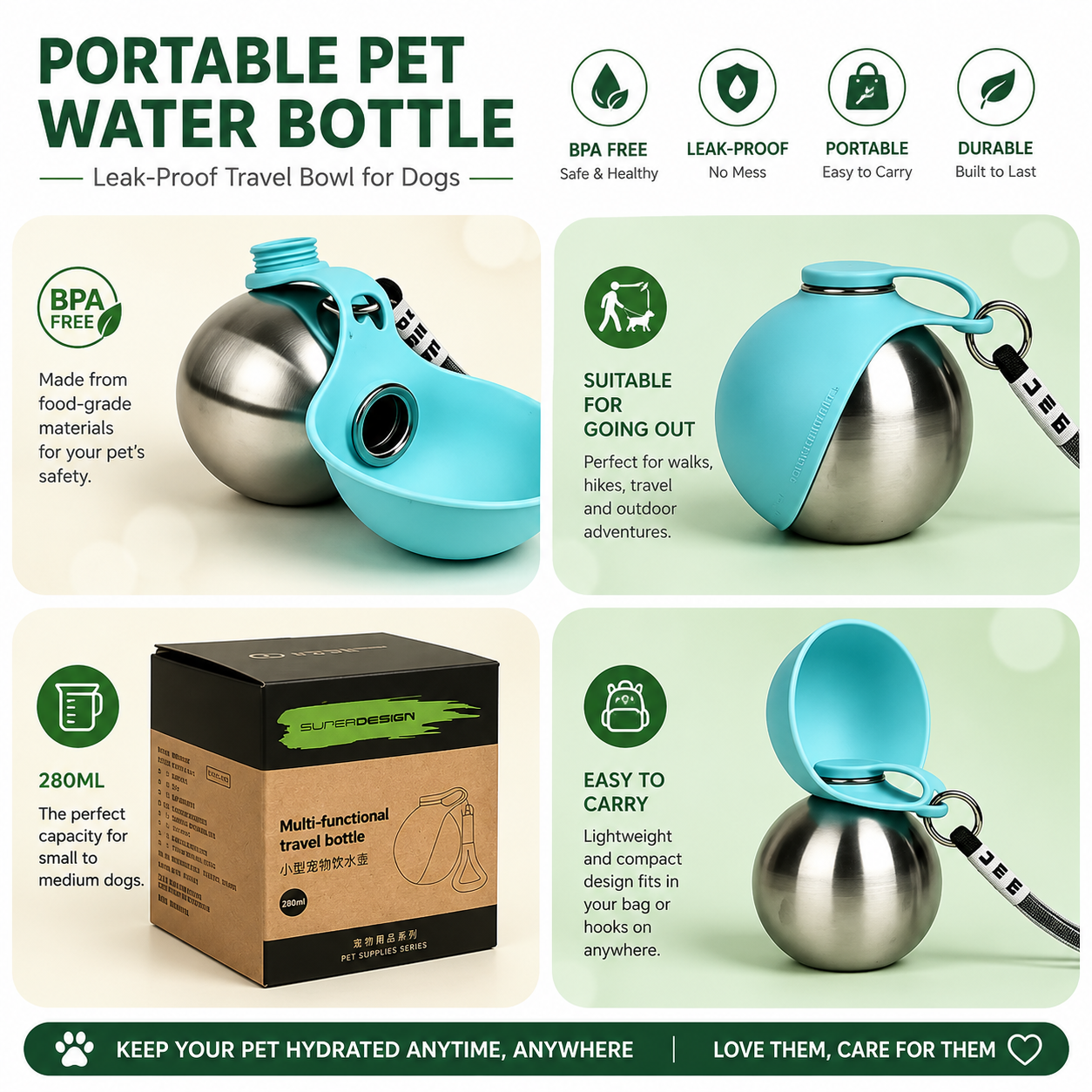 Portable Pet Water Bottle