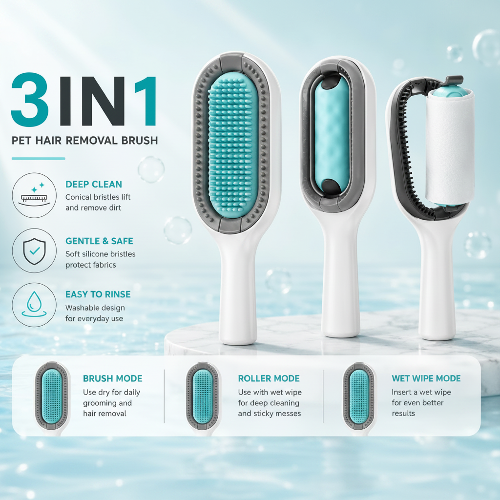 3-In-1 Grooming Brush