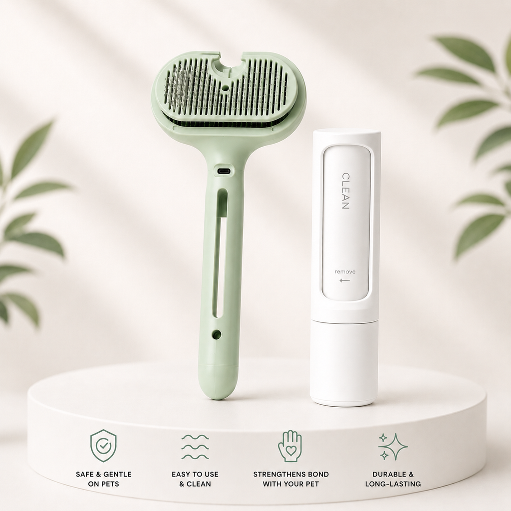 Self-Cleaning Pet Hair Brush with Misting Spray