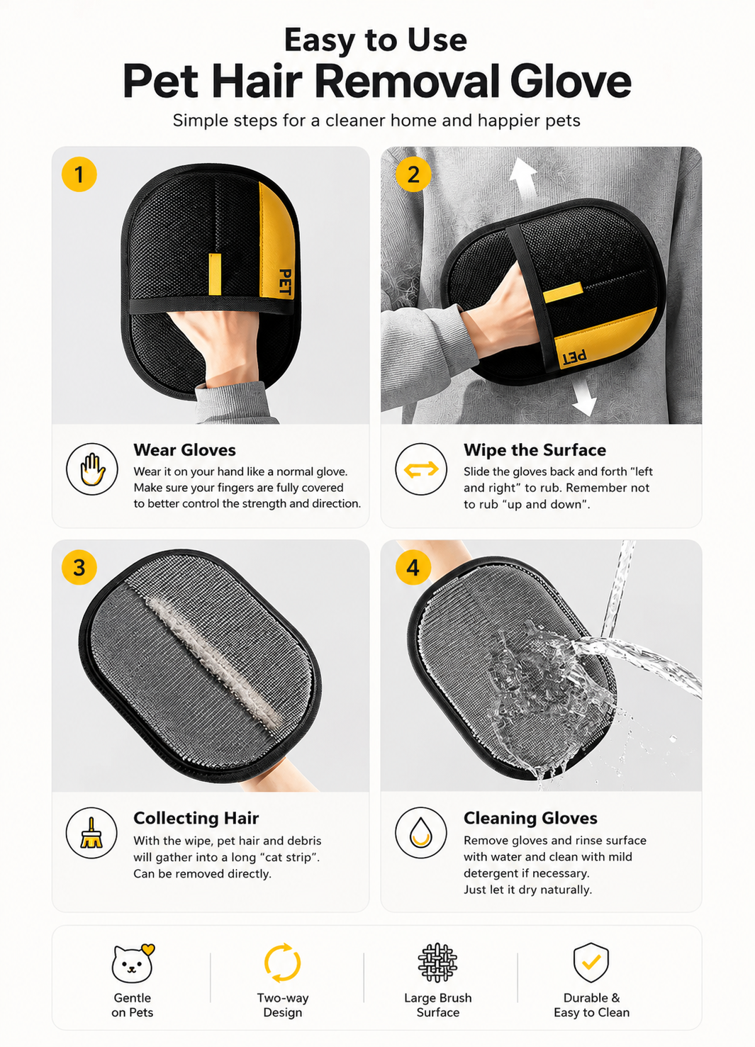 Pet Hair Cleaner Hair Removal And Absorption Glove