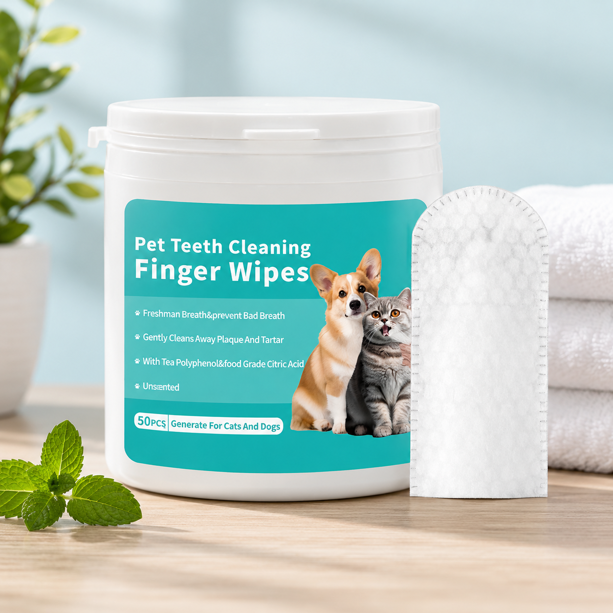 Disposable Pet Cleaning Products Teeth Cleaning Wipes Ear Cleaning Wipes