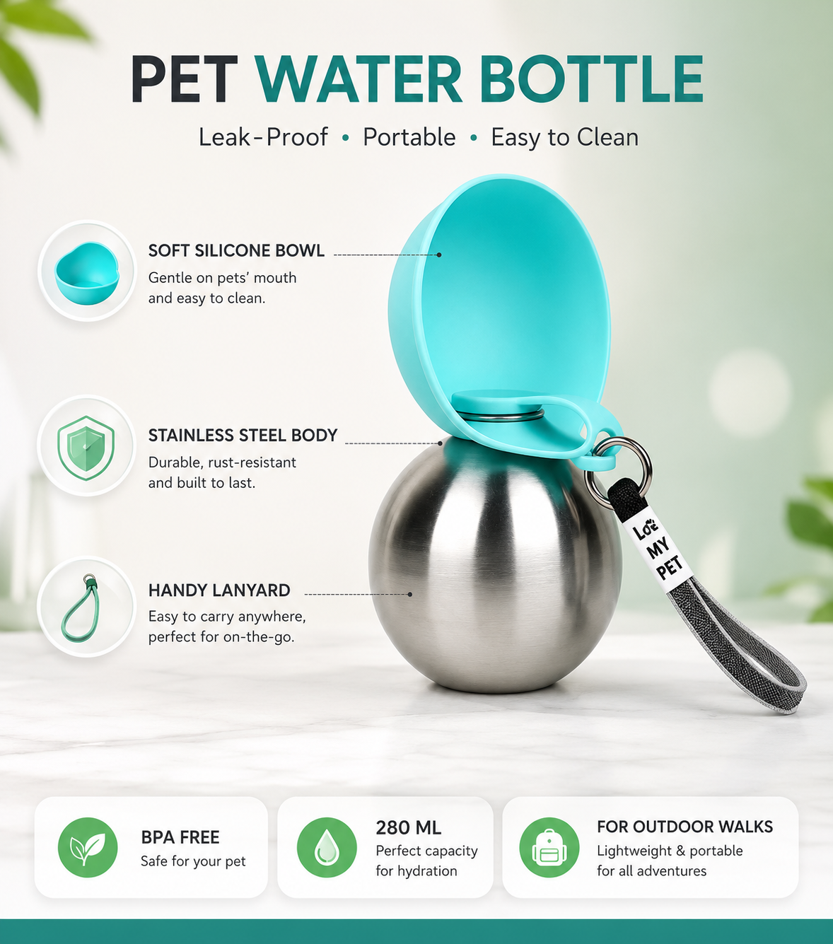 Portable Pet Water Bottle