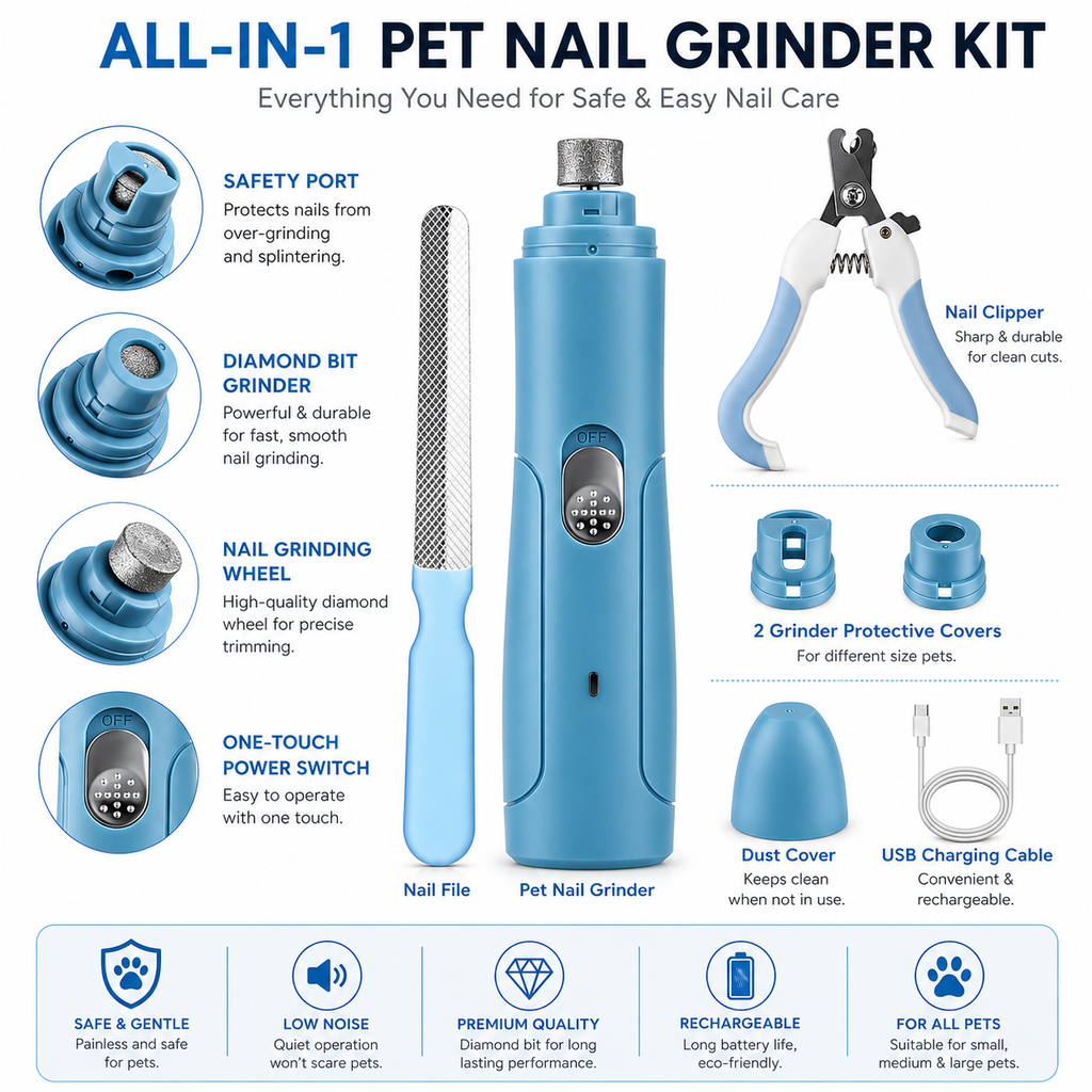 Pet electric nail polisher manicure tool set